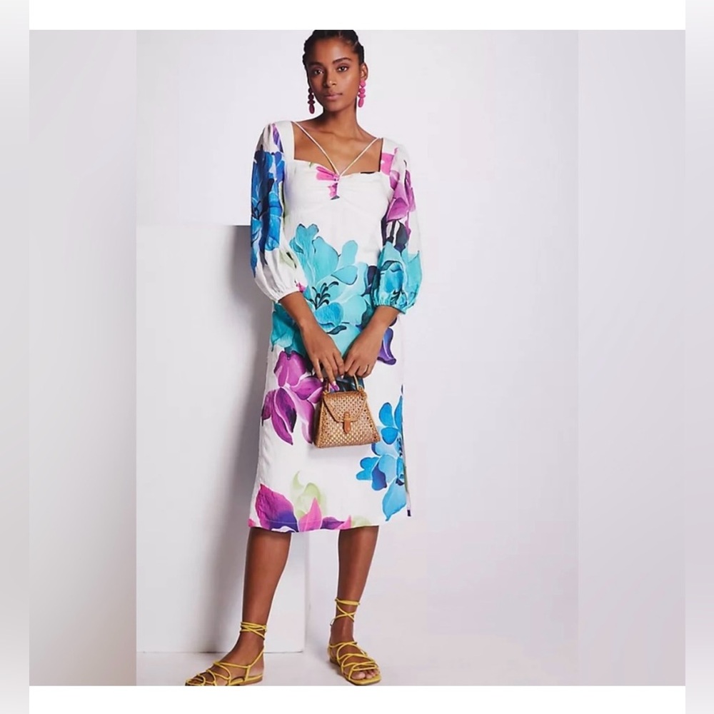 Anthropologie Floral Midi Dress